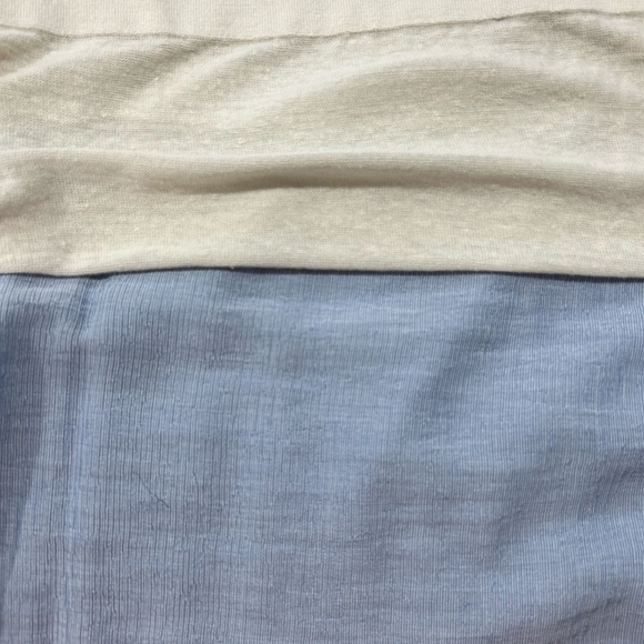 CLUB MONACO White and Blue Contrast Light Sweater/Blouse with ties in Medium - Picture 5 of 7